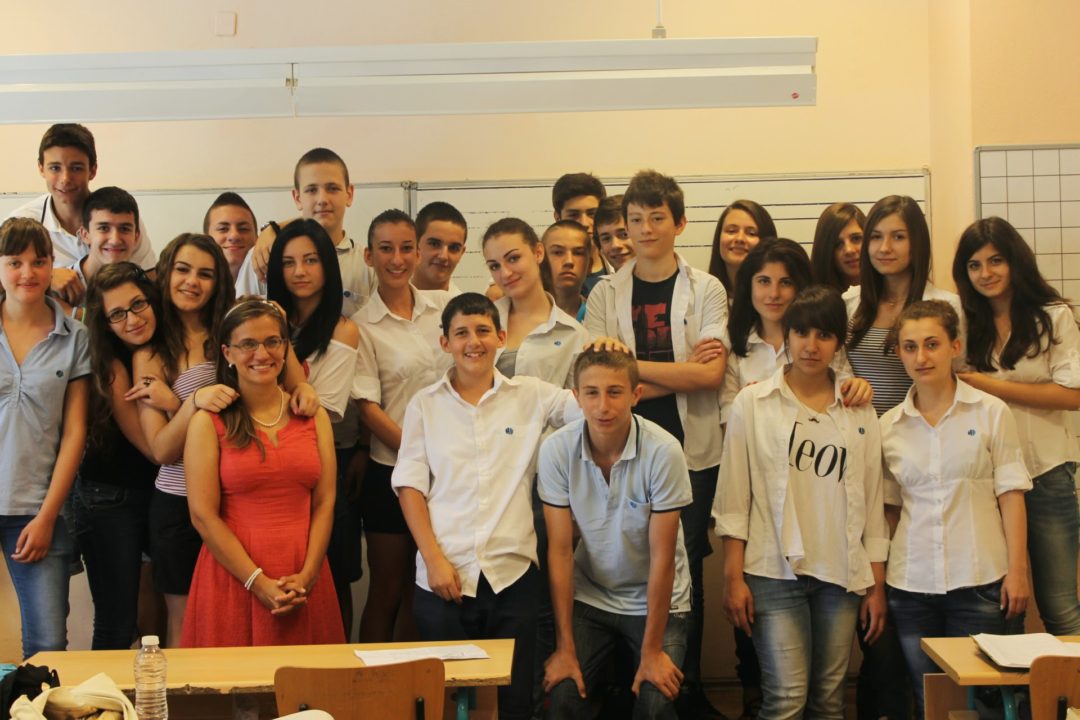 Juliana and her students in Bulgaria